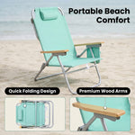 17" Big & Tall Oversized Beach Chairs 2-Pack – Heavy Duty Folding Outdoor Seating - 6