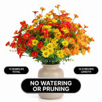 Artificial Fall Flowers for Outdoors – UV-Resistant, 12 Bundles - 6