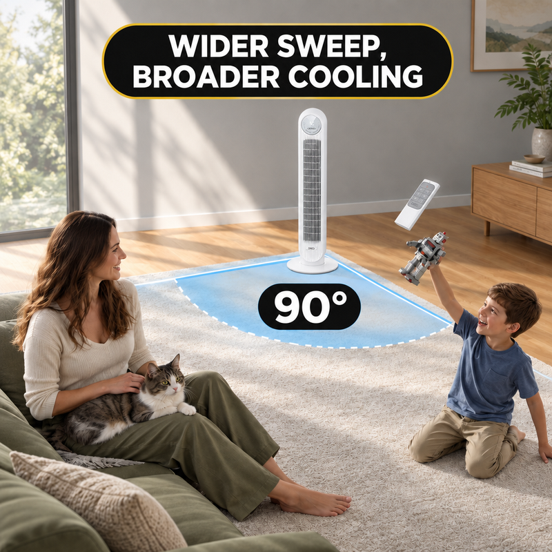 Tower Fan With Remote – 90° Oscillation, 36″ & 42″ - 6