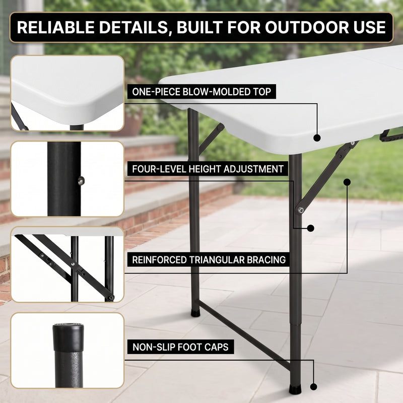 4 ft Adjustable Folding Camping Table - 6