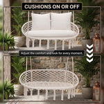 2-Person Hanging Hammock Chair with Cushion – Boho Macrame Swing for Indoor & Outdoor Relaxation - 6