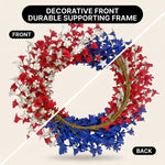 4TH OF JULY WREATH FOR FRONT DOOR – RED, WHITE & BLUE PATRIOTIC DÉCOR - 6