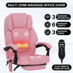 Executive Massage Office Chair with Heated Lumbar, Reclining Backrest & Extendable Footrest - 6