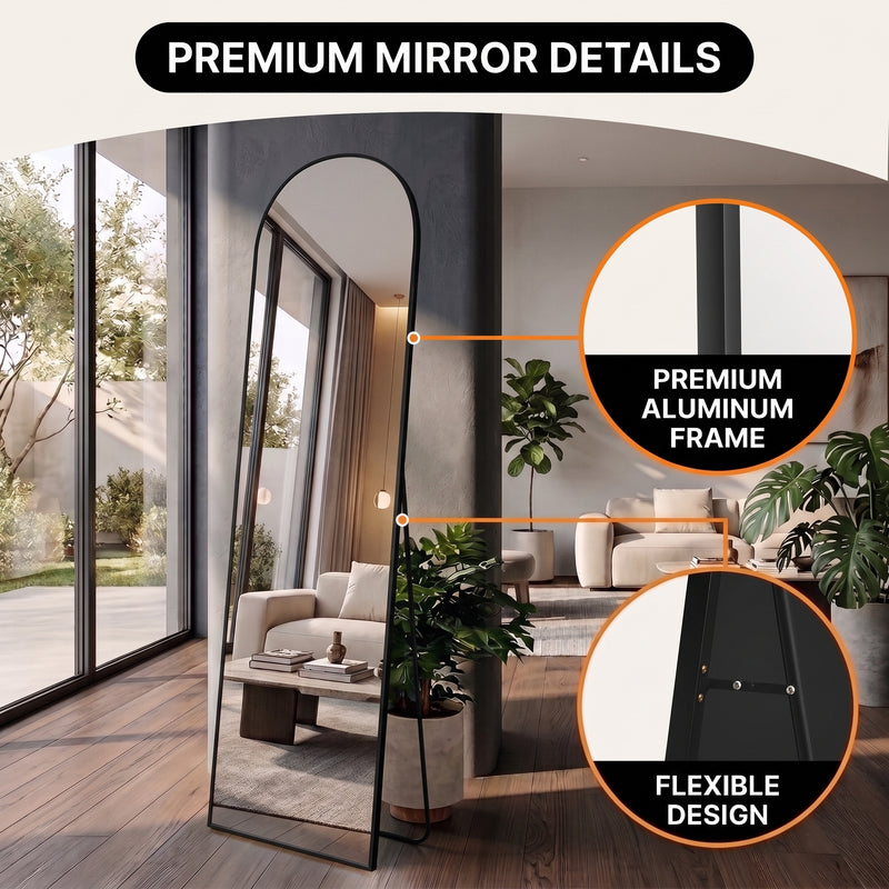 FULL LENGTH MIRROR – ARCHED STANDING & WALL-MOUNT DESIGN - 6