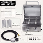 PORTABLE STAINLESS STEEL TABLETOP PROPANE GRILL – 2 & 3 BURNER OUTDOOR BBQ OPTIONS - 6