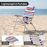 17" Big & Tall Oversized Beach Chairs 2-Pack – Heavy Duty Folding Outdoor Seating - 6