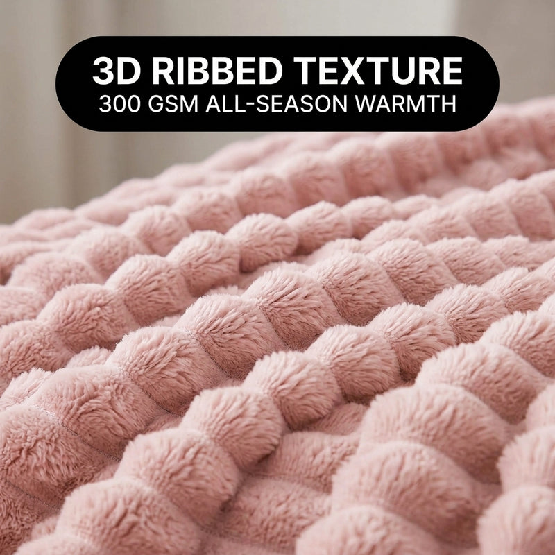 Throw Blanket – Soft, Lightweight Ribbed Design - 6
