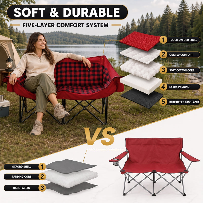 Heated Camping Chair for Adult Outdoor Activities - Portable Folding Heated Chair with 3 Adjustable Heat Levels, Heating Backrest Cushion Support 264LBS for Patio Camping (Battery Not Included) - 6