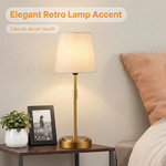 Cordless Rechargeable Table Lamp with Fabric Shade – Dimmable LED Desk Lamp - 6