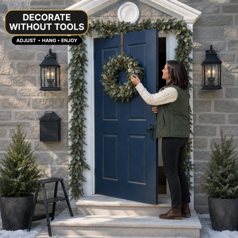 Fall Wreath for Front Door – Artificial Autumn Wreath with Pumpkins, Sunflowers & Peonies, 22 Inch, Farmhouse Harvest Décor for Porch, Wall & Thanksgiving - 6