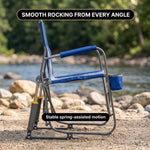 ROCKING CAMPING CHAIR – FOLD-FLAT CHAIR WITH CUP HOLDER - 6