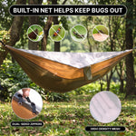 DOUBLE CAMPING HAMMOCK WITH REVERSIBLE BUG NET – 2 PERSON, 660 LB - 6