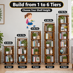 Rotating Bookshelf Tower – 360° Spinning Bookcase | 5 & 6-Tier, Solid Wood & MDF - 6