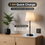 Cordless Rechargeable Table Lamp with Fabric Shade – Dimmable LED Desk Lamp - 6