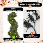 CHRISTMAS GARLAND WITH LIGHTS – PRE-LIT HOLIDAY GREENERY - 6