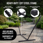 2-Person Hammock with Adjustable-Height Stand, Pillow & Carrying Bag - 6