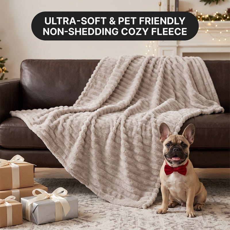 Throw Blanket – Soft, Lightweight Ribbed Design - 6