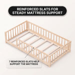 Montessori Floor Bed with Fence & Door, Wood & MDF, Safe color & stain for kids - 6