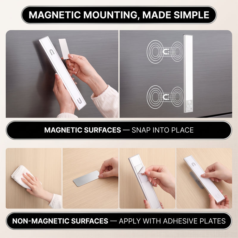 Rechargeable Under Cabinet Lights with Motion Sensor, 2-Pack - 6