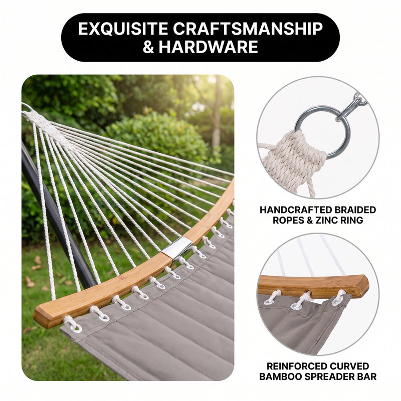 2-Person Hammock with Adjustable-Height Stand, Pillow & Carrying Bag - 6
