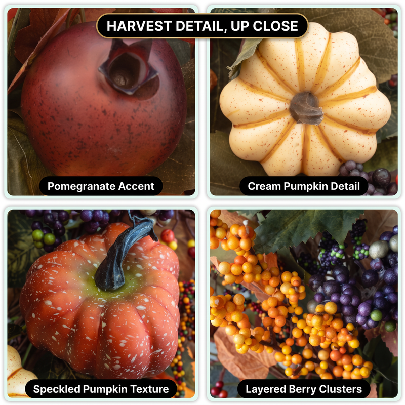 PUMPKIN WREATH FOR FRONT DOOR – FALL FARMHOUSE DÉCOR - 6