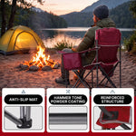 Heavy Duty Portable Folding Camping Chair with Cup Holder & Cooler Pocket - 6