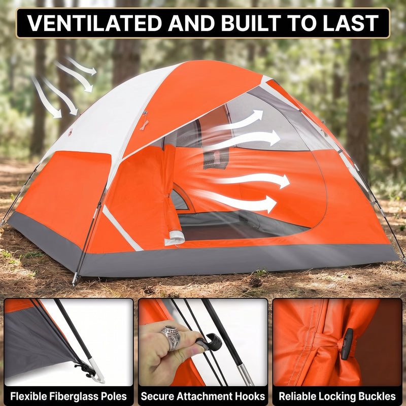 2-4 PERSON LIGHTWEIGHT BACKPACKING DOME CAMPING TENTS - 6