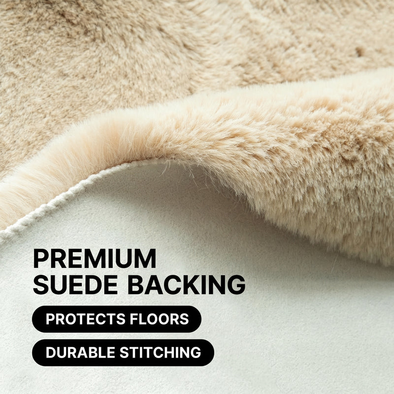 Faux Rabbit Fur Shaggy Rug – Ultra Soft Fluffy Machine Washable Area Rug for Bedroom, Living Room & Teen Room - 6