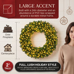 PRE-LIT CHRISTMAS WREATH – WARM LED DOOR DÉCOR - 6