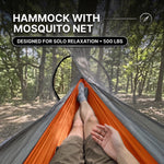 Camping Hammock with Mosquito Net – 1-2 Person, Nylon - 6