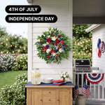 4TH OF JULY WREATH FOR FRONT DOOR – RED, WHITE & BLUE PATRIOTIC DÉCOR - 6