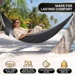 Portable Camping Hammock with Tree Straps – Lightweight Nylon Travel Hammock - 6
