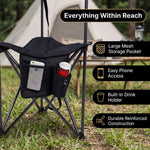 Tri-Lite Stool w/Back, Lightweight Portable Fishing Chair w/Cupholder and Carry Strap, Supports 225-Lb, Portable Outdoor Chair for the Hunting Blind, Camping, Travel, Hiking - 6