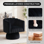 Swivel Accent Chair with Storage, 360 Degree Velvet Small Accent Chair, No Assembly Comfy Bedroom Chair for Living Room, Reading, Dressing Room - 6