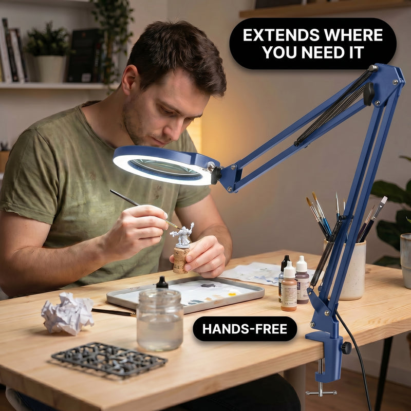 10X to 30X LED Magnifying Lamp – Desk, Clamp & Floor Stand - 6