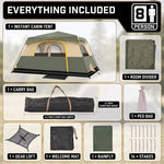 8–10 Person Instant Cabin Camping Tent with Room Divider - 6