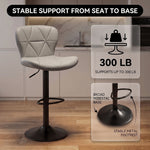 COUNTER BAR STOOLS SET OF 2 – ADJUSTABLE SWIVEL FAUX LEATHER SEATS - 6