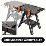 Portable Workbench & Folding Sawhorse – 2-in-1 Work Table - 6