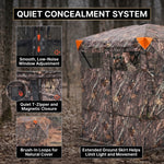 Silent Pop Up Hunting Blind with 270° See Through View – Waterproof Camo Ground Blind Tent for Turkey and Deer Hunting, 1-7 Person Capacity - 6
