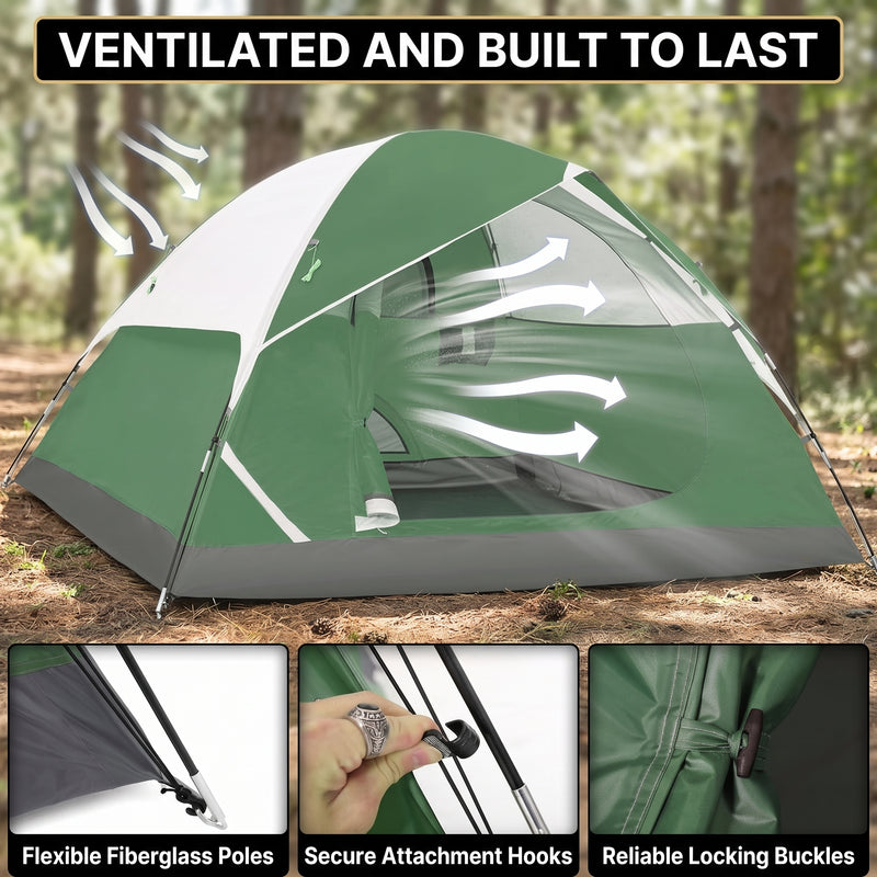 2-4 PERSON LIGHTWEIGHT BACKPACKING DOME CAMPING TENTS - 6
