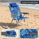 17" Big & Tall Oversized Beach Chairs 2-Pack – Heavy Duty Folding Outdoor Seating - 6