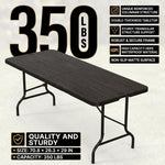 6 FT FOLDING CAMPING TABLE – PORTABLE INDOOR OUTDOOR TABLE WITH WATERPROOF HDPE TOP & CARRY HANDLE - 6