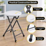Folding Stool with Metal Frame – Indoor & Outdoor Seating - 6,,,