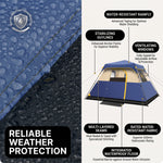 4-6 PERSON INSTANT CABIN CAMPING TENT – WATERPROOF FAMILY TENT WITH RAINFLY & CARRY BAG - 6
