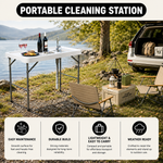 Folding Fish Cleaning Table with Sink & Sprayer Options - 6