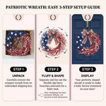 4TH OF JULY WREATH FOR FRONT DOOR – RED, WHITE & BLUE PATRIOTIC DÉCOR - 6