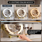 LED Vanity Mirror with Halo Lights – Dimmable, Touch Control, 360° Rotation - 6