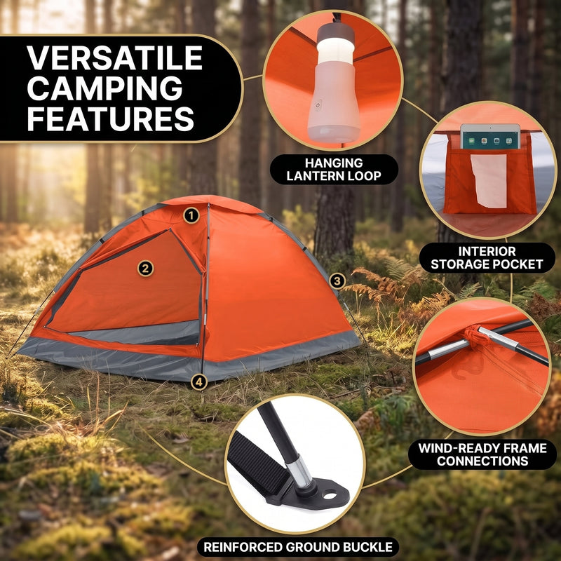 2-4 PERSON LIGHTWEIGHT BACKPACKING DOME CAMPING TENTS - 6