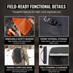 Silent Pop Up Hunting Blind with 270° See Through View – Waterproof Camo Ground Blind Tent for Turkey and Deer Hunting, 1-7 Person Capacity - 6