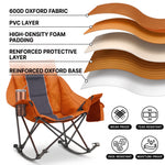 Oversized Folding Rocking Camping Chair with Padded Headrest - 6
